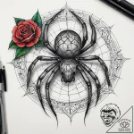Tattoo sketch orb-weaver spider, tattoo line… – tattoo sketch (№1758392204_0, 20.09.2025 18:16) — tattoovalue.net