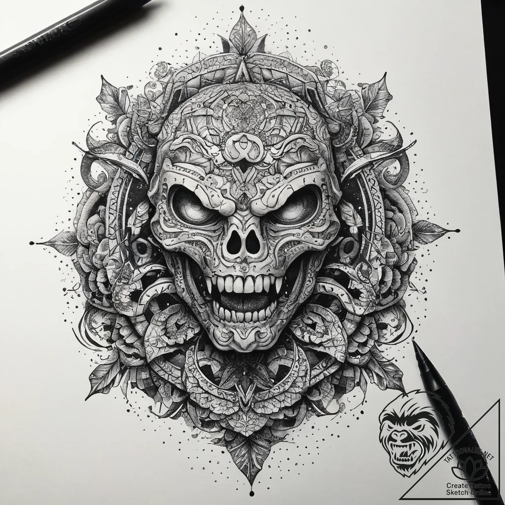 Tattoo sketch hydra, ink illustration for tat... - tattoo sketch (№1758393582_0, 20.09.2025 18:39) — tattoovalue.net