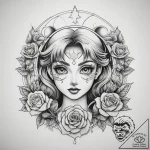 Tattoo sketch sailor moon crescent moon, tatt… – tattoo sketch (№1758393980_0, 20.09.2025 18:46) — tattoovalue.net