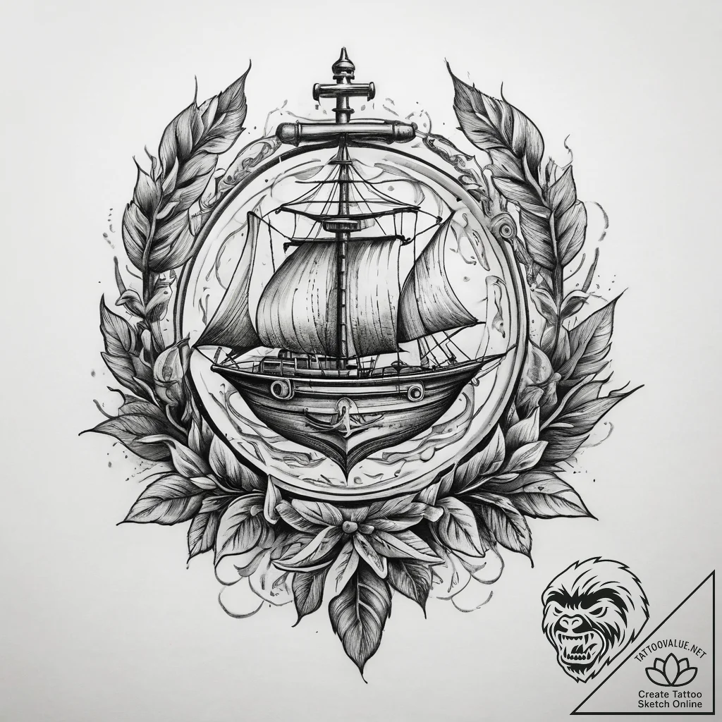 Tattoo sketch cotton branch, ink illustration... - tattoo sketch (№1758394381_0, 20.09.2025 18:53) — tattoovalue.net