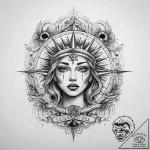 Tattoo sketch cosmic being, tattoo flash shee… – tattoo sketch (№1758395171_0, 20.09.2025 19:06) — tattoovalue.net