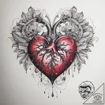 Tattoo sketch bleeding heart flower, concept… – tattoo sketch (№1758395371_0, 20.09.2025 19:09) — tattoovalue.net