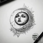 Tattoo sketch geometric moon – tattoo sketch (№1758397525_0, 20.09.2025 19:45) — tattoovalue.net
