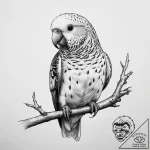 Tattoo sketch puns a budgie that says “i’m a… – tattoo sketch (№1758398497_0, 20.09.2025 20:01) — tattoovalue.net
