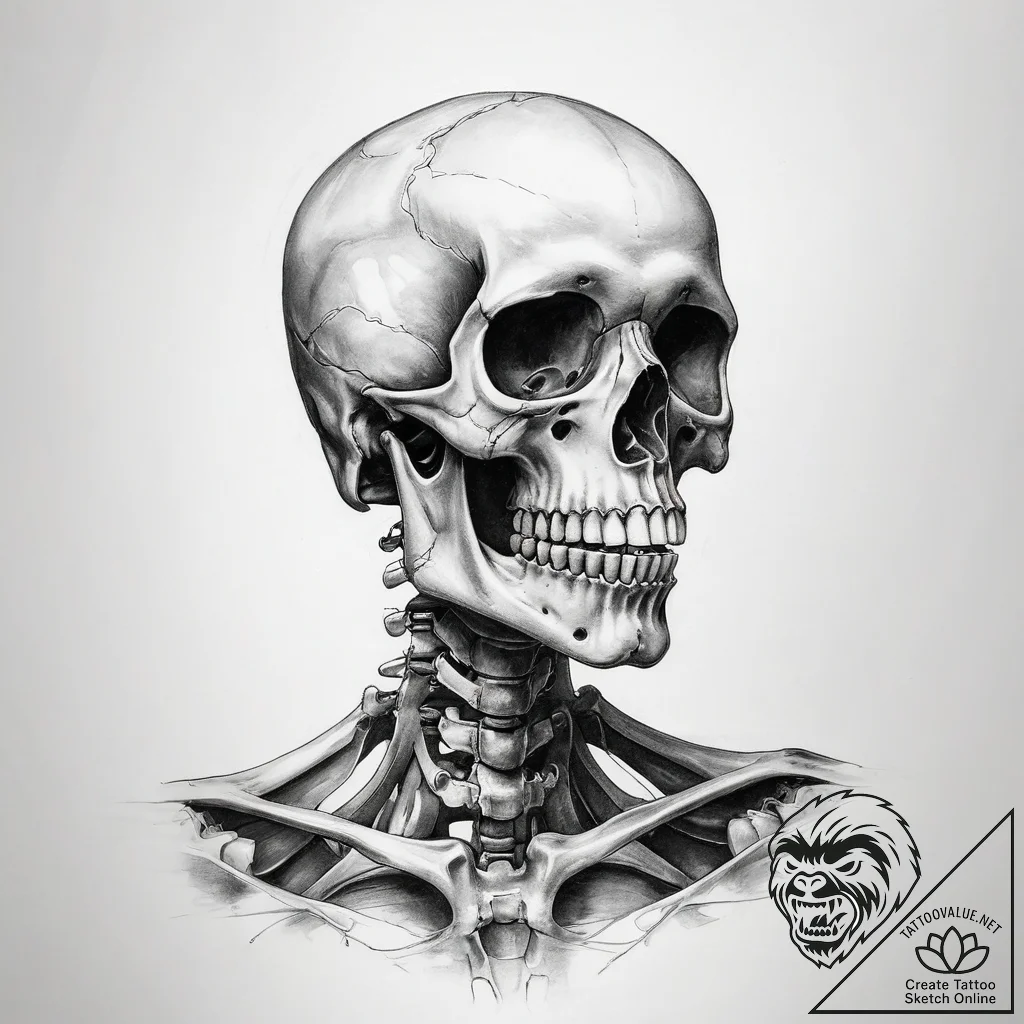 Tattoo sketch skeleton - tattoo sketch (№1758399079_0, 20.09.2025 20:11) — tattoovalue.net