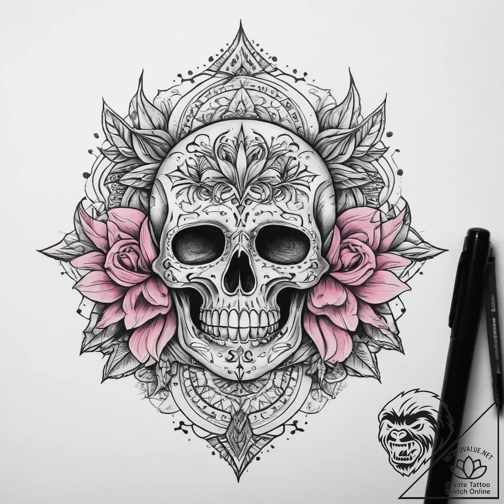 Tattoo sketch pink, tattoo flash sheet design... - tattoo sketch (№1758400634_0, 20.09.2025 20:37) — tattoovalue.net