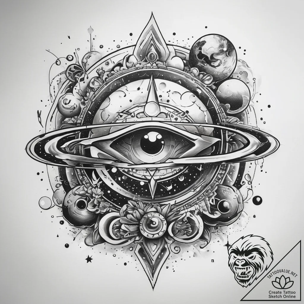 Tattoo sketch cosmic cosmos, tattoo sketch de... - tattoo sketch (№1758401410_0, 20.09.2025 20:50) — tattoovalue.net