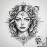Tattoo sketch cosmic self – tattoo sketch (№1758402381_0, 20.09.2025 21:06) — tattoovalue.net