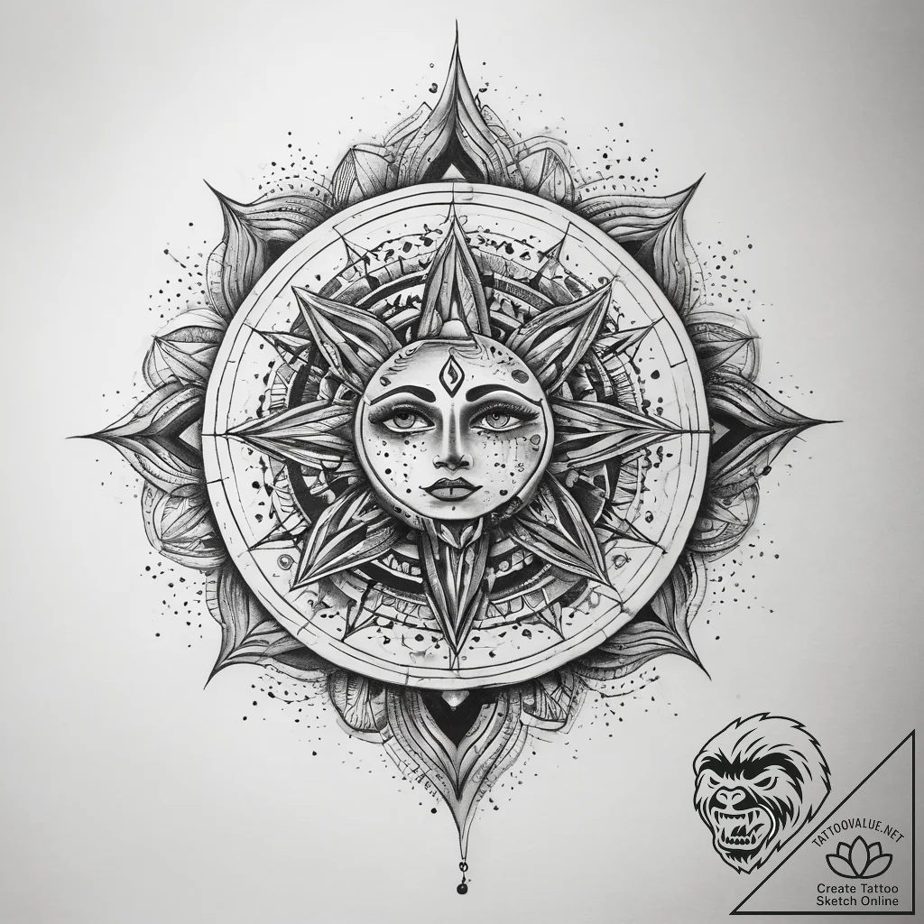 Tattoo sketch cosmic soul - tattoo sketch (№1758402769_0, 20.09.2025 21:12) — tattoovalue.net