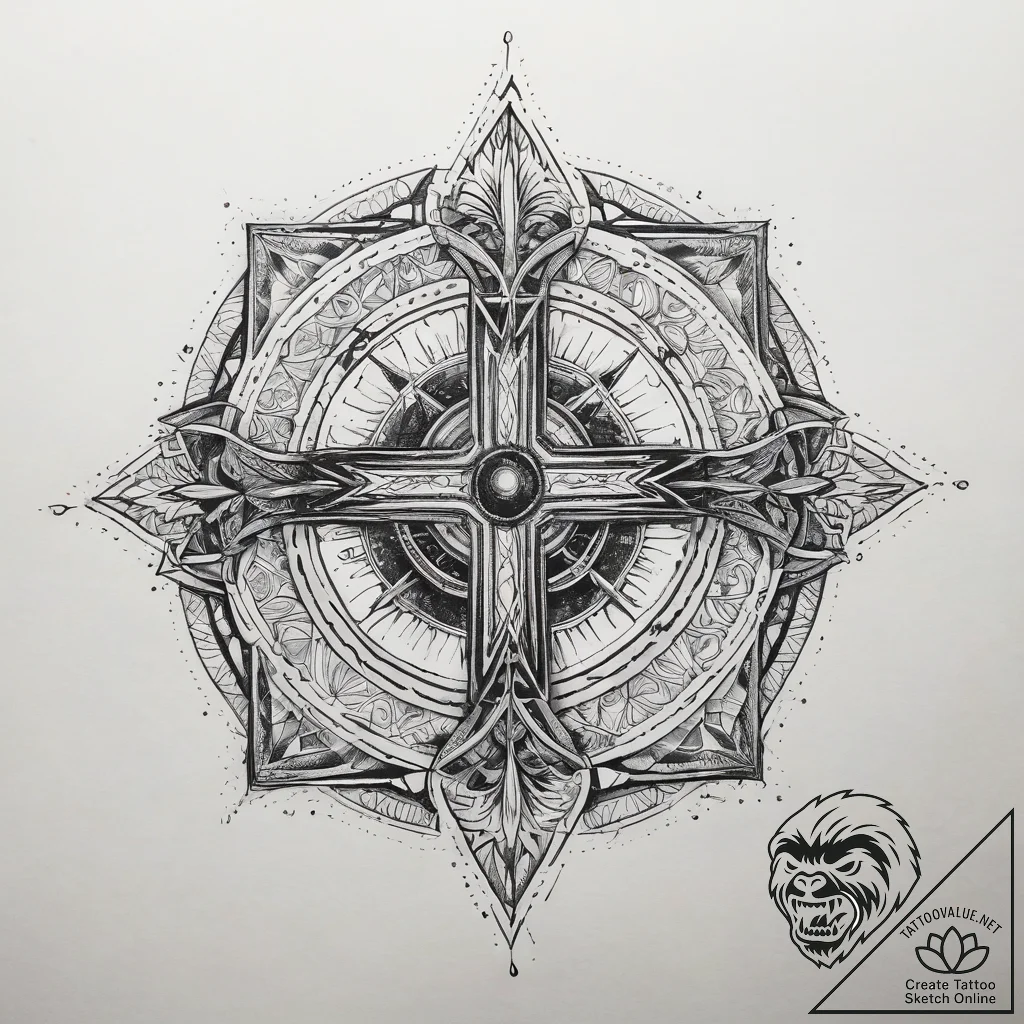 Tattoo sketch cosmic portrayal, tattoo flash... - tattoo sketch (№1758402963_0, 20.09.2025 21:16) — tattoovalue.net