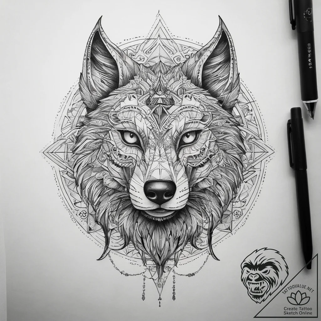 Tattoo sketch hands with a werewolf, concept... - tattoo sketch (№1758403351_0, 20.09.2025 21:22) — tattoovalue.net
