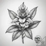 Tattoo sketch comfrey flower, tattoo line art… – tattoo sketch (№1758403935_0, 20.09.2025 21:32) — tattoovalue.net