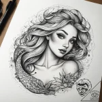 Tattoo sketch mermaid tattoo, tattoo flash sh… – tattoo sketch (№1758405503_0, 20.09.2025 21:58) — tattoovalue.net