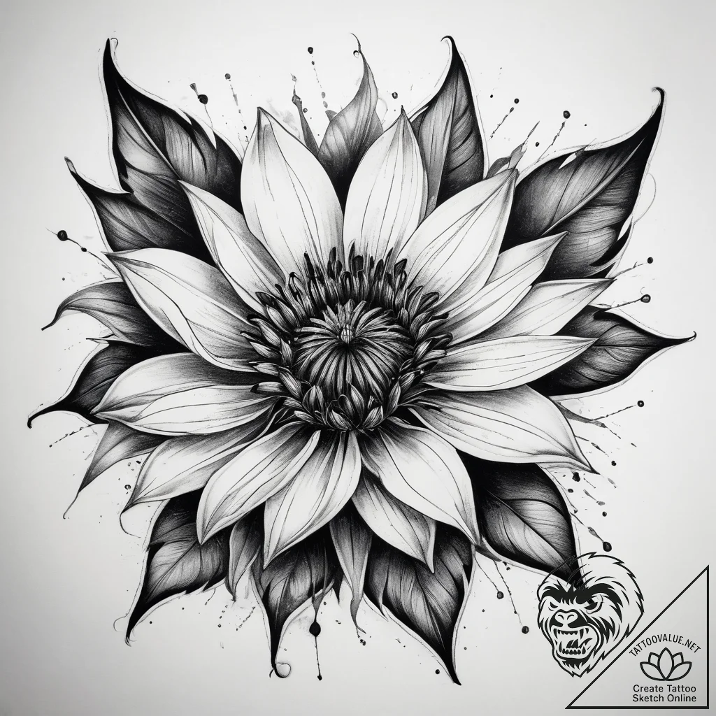 Tattoo sketch cornflower, concept art for tat... - tattoo sketch (№1758405705_0, 20.09.2025 22:01) — tattoovalue.net