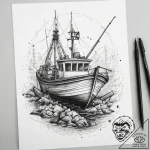 Tattoo sketch fishing a fishing boat, ink ill… – tattoo sketch (№1758406093_0, 20.09.2025 22:08) — tattoovalue.net