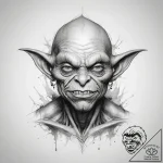 Tattoo sketch goblin – tattoo sketch (№1758407080_0, 20.09.2025 22:24) — tattoovalue.net