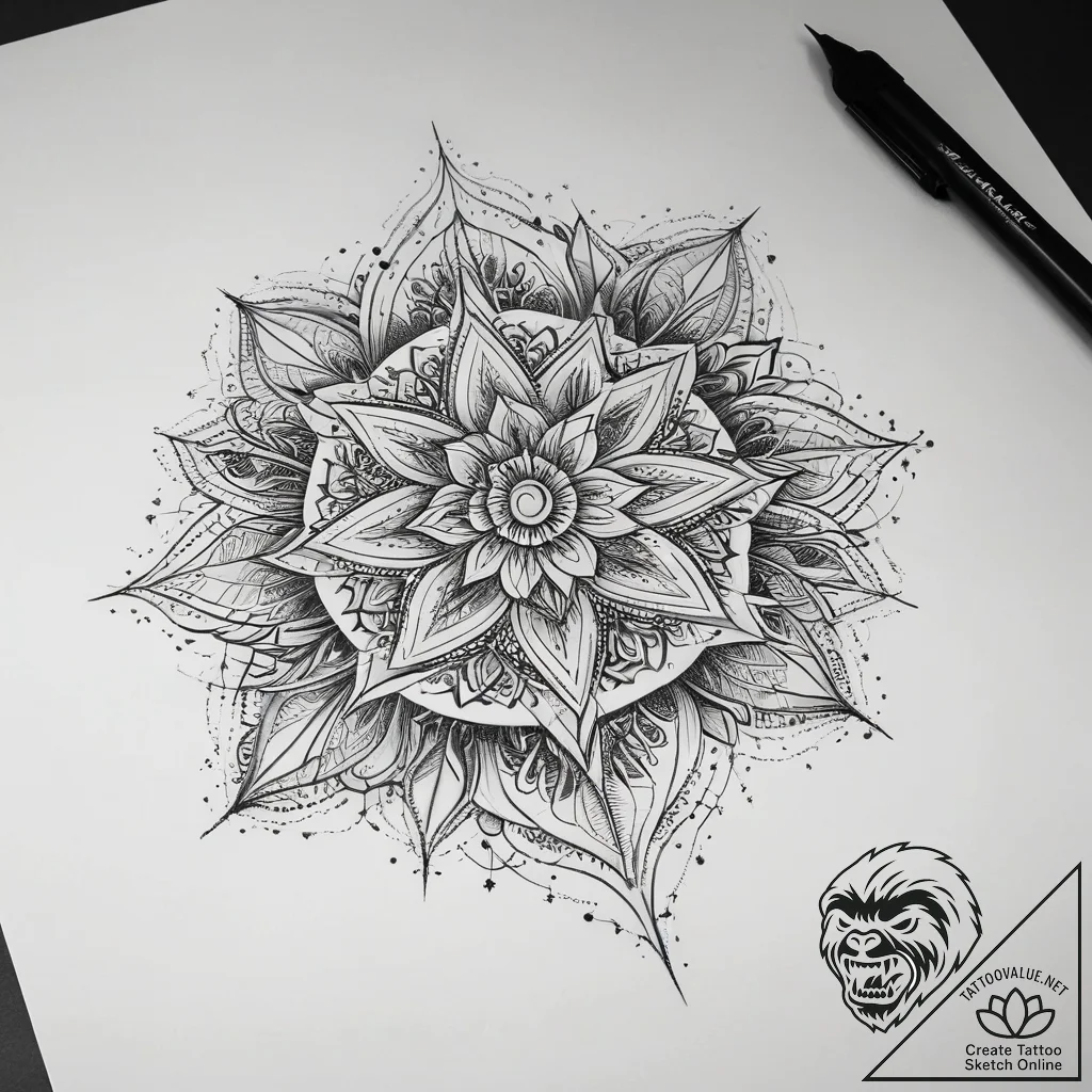 Tattoo sketch a symbolic concept, tattoo line... - tattoo sketch (№1758407276_0, 20.09.2025 22:27) — tattoovalue.net