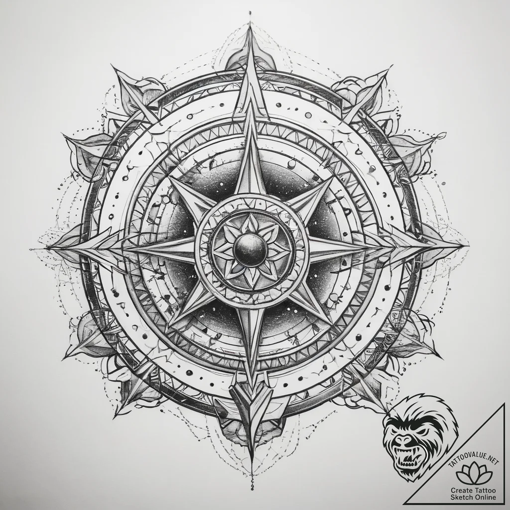 Tattoo sketch cosmic connection - tattoo sketch (№1758409441_0, 20.09.2025 23:04) — tattoovalue.net