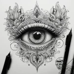 Tattoo sketch узор в виде глаз, tattoo flash… – tattoo sketch (№1758410627_0, 20.09.2025 23:23) — tattoovalue.net
