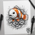 Tattoo sketch clownfish, artistic tattoo sket… – tattoo sketch (№1758412198_0, 20.09.2025 23:49) — tattoovalue.net