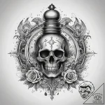 Tattoo sketch cosmic potion, ink illustration… – tattoo sketch (№1758412396_0, 20.09.2025 23:53) — tattoovalue.net