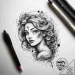 Tattoo sketch cosmic being, ink illustration… – tattoo sketch (№1758413782_0, 21.09.2025 00:16) — tattoovalue.net