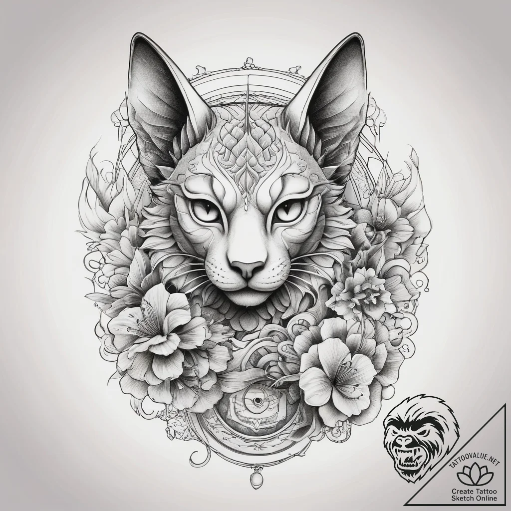 Tattoo sketch sphinx, ink illustration for ta... - tattoo sketch (№1758414172_0, 21.09.2025 00:22) — tattoovalue.net