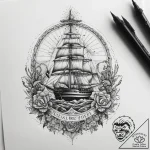Tattoo sketch ocean, tattoo line art, fine li… – tattoo sketch (№1758416755_0, 21.09.2025 01:05) — tattoovalue.net