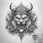 Tattoo sketch radegast with a feast – tattoo sketch (№1758417549_0, 21.09.2025 01:19) — tattoovalue.net