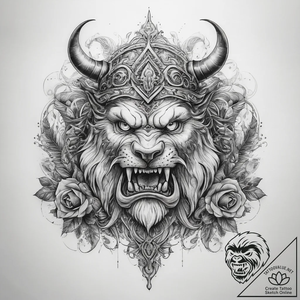 Tattoo sketch radegast with a feast - tattoo sketch (№1758417549_0, 21.09.2025 01:19) — tattoovalue.net