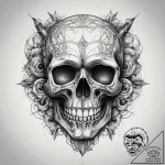 Tattoo sketch череп с проводами, tattoo line… – tattoo sketch (№1758418938_0, 21.09.2025 01:42) — tattoovalue.net