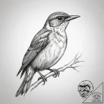Tattoo sketch thrush, concept art for tattoo,… – tattoo sketch (№1758420712_0, 21.09.2025 02:11) — tattoovalue.net