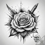 Tattoo sketch old school кинжал с розой, ink… – tattoo sketch (№1758421101_0, 21.09.2025 02:18) — tattoovalue.net