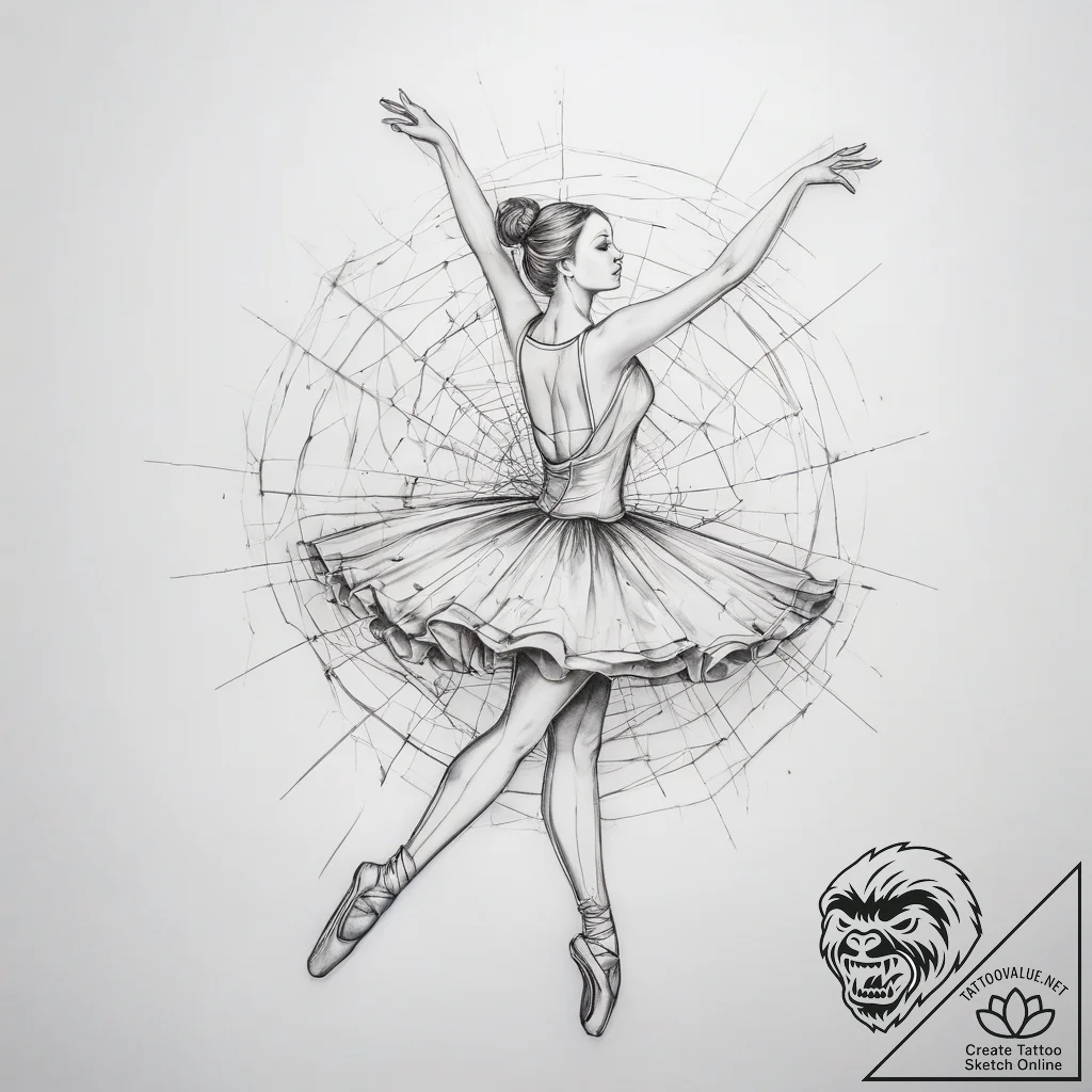 балерина, паутина, хрупкость, грация, излом,... - tattoo sketch (№1758446960_0, 21.09.2025 09:29) — tattoovalue.net