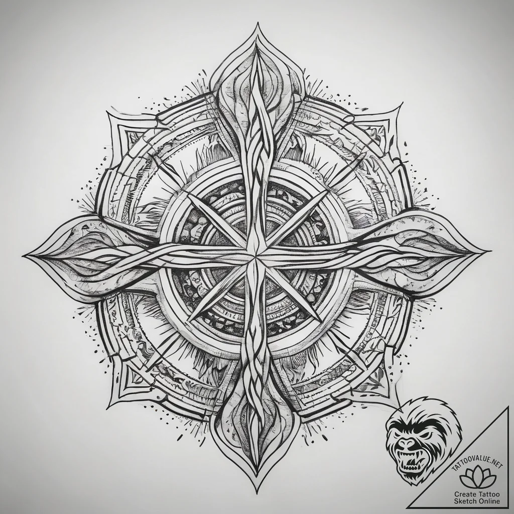 Tattoo sketch узор с огнем, tattoo drawing ou... - tattoo sketch (№1758448913_0, 21.09.2025 10:01) — tattoovalue.net