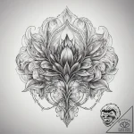 Tattoo sketch crystal plant with a glowing cr… – tattoo sketch (№1758452072_0, 21.09.2025 10:54) — tattoovalue.net