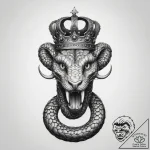 Tattoo sketch uraeus (cobra) with a crown – tattoo sketch (№1758452464_0, 21.09.2025 11:01) — tattoovalue.net