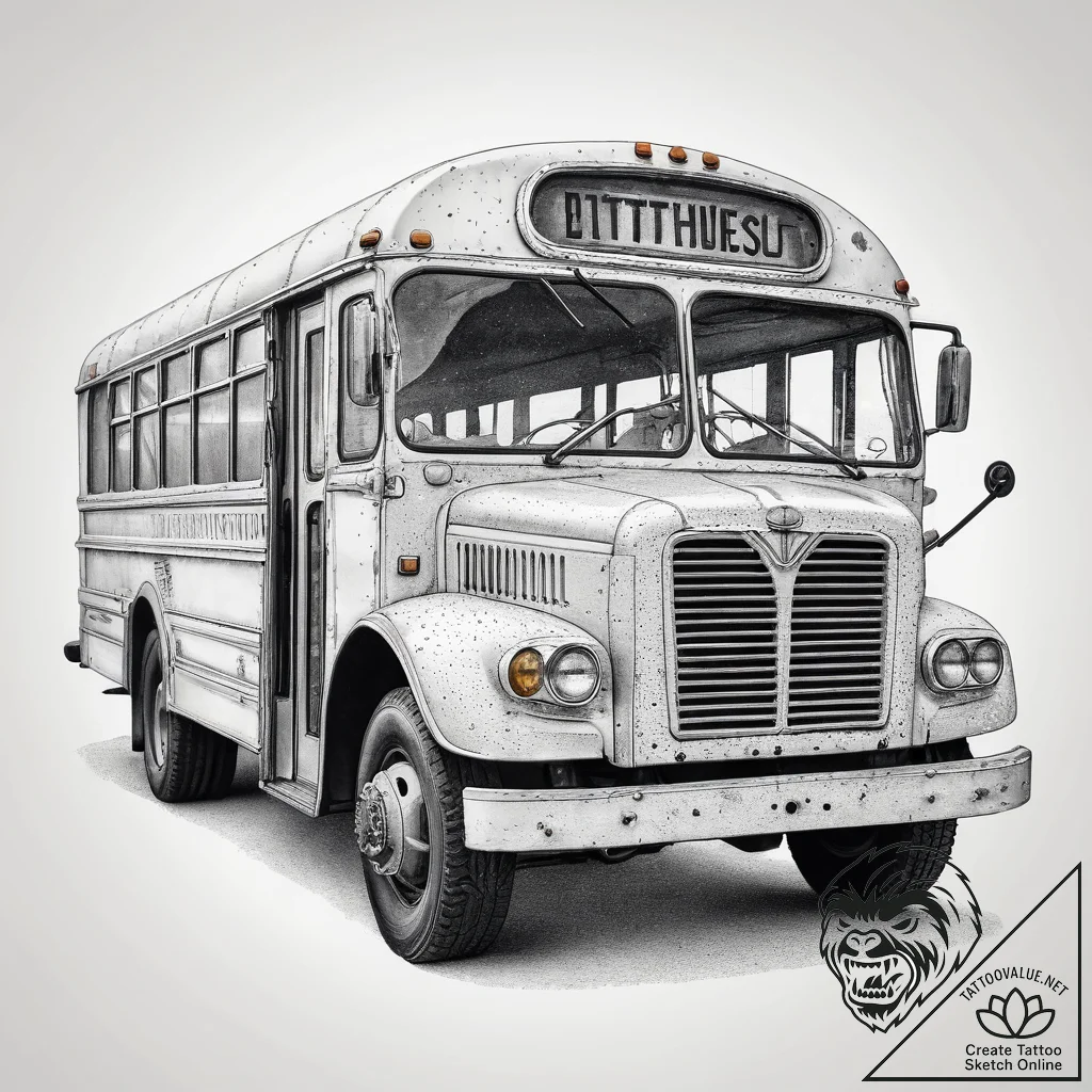 Tattoo sketch bus driver bus silhouette, tatt... - tattoo sketch (№1758452862_0, 21.09.2025 11:07) — tattoovalue.net