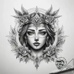 Tattoo sketch blessed being – tattoo sketch (№1758453448_0, 21.09.2025 11:17) — tattoovalue.net