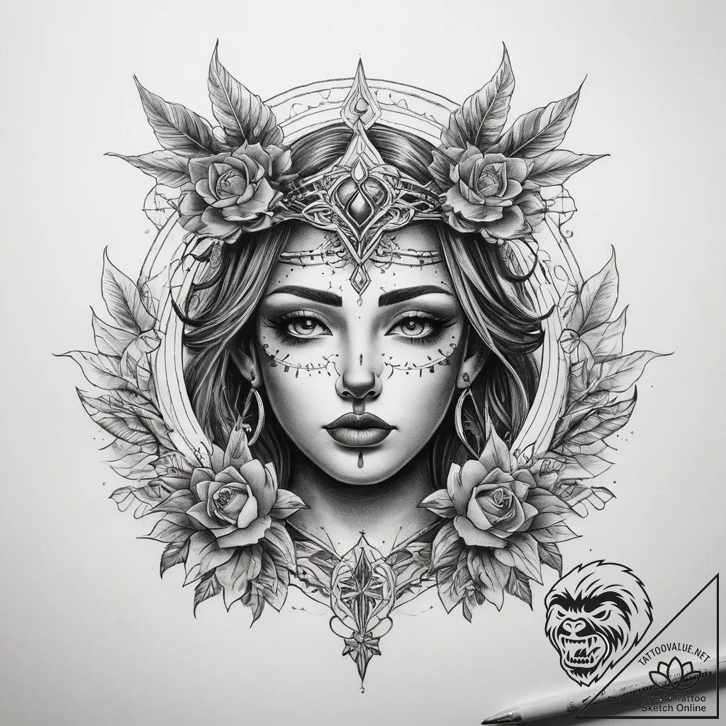 Tattoo sketch blessed being - tattoo sketch (№1758453448_0, 21.09.2025 11:17) — tattoovalue.net