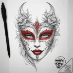 Tattoo sketch masquerade mask tattoo, concept… – tattoo sketch (№1758454228_0, 21.09.2025 11:30) — tattoovalue.net