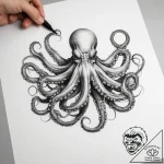 Tattoo sketch octopus tentacles – tattoo sketch (№1758454631_0, 21.09.2025 11:37) — tattoovalue.net