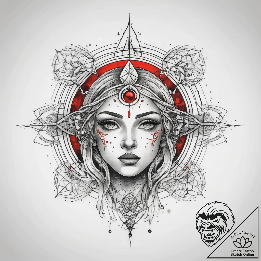 Tattoo sketch cosmic presence, tattoo flash s... - tattoo sketch (№1758456202_0, 21.09.2025 12:03) — tattoovalue.net