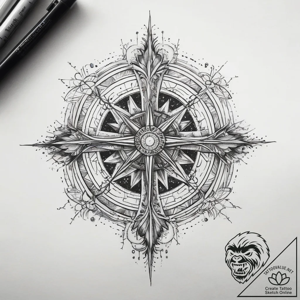 Tattoo sketch holy cosmos, tattoo sketch desi... - tattoo sketch (№1758458164_0, 21.09.2025 12:36) — tattoovalue.net