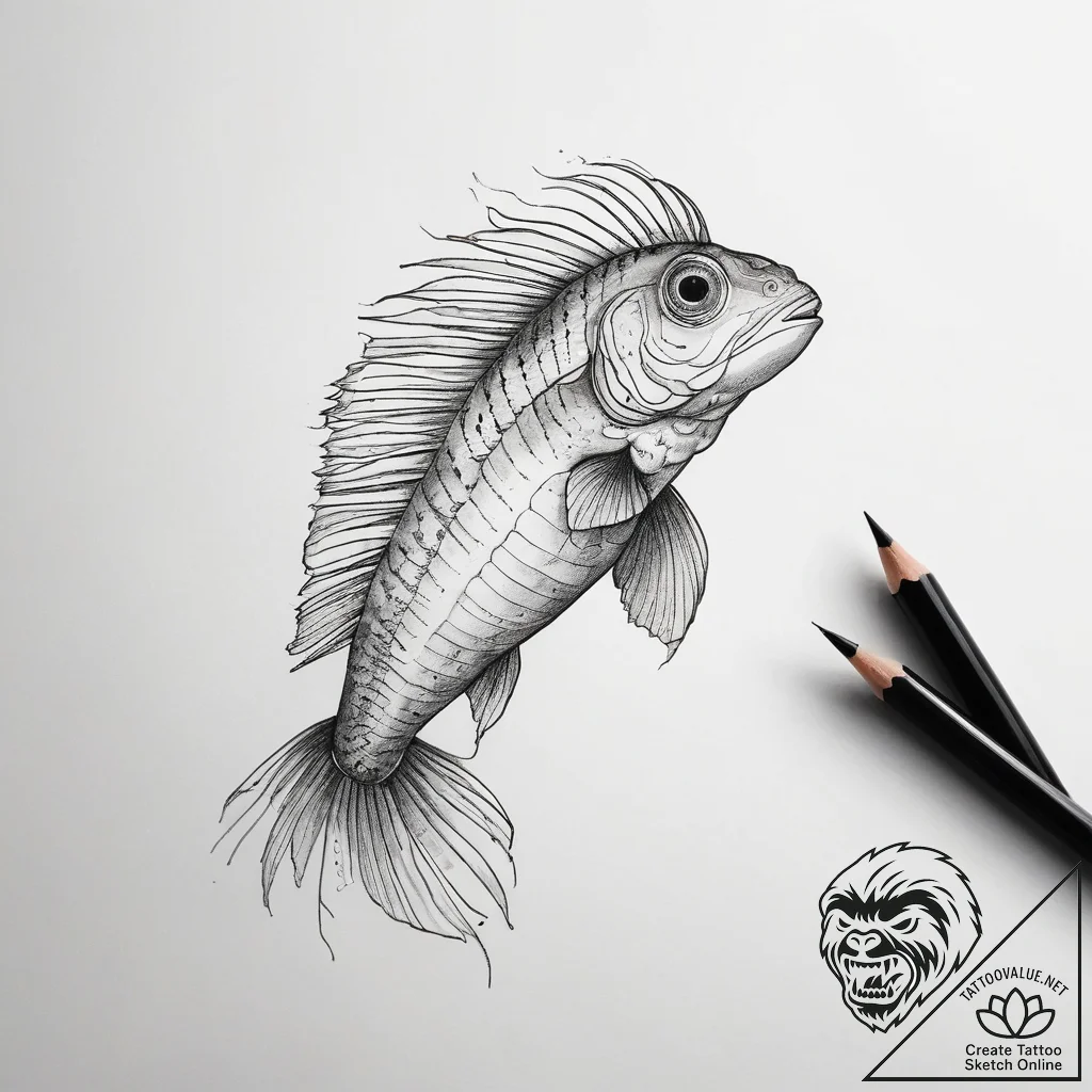 Tattoo sketch blenny, artistic tattoo sketch,... - tattoo sketch (№1758458554_0, 21.09.2025 12:42) — tattoovalue.net