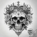 Tattoo sketch череп с короной, tattoo drawing… – tattoo sketch (№1758458749_0, 21.09.2025 12:45) — tattoovalue.net