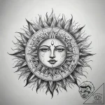 Tattoo sketch sun tattoo – tattoo sketch (№1758460308_0, 21.09.2025 13:11) — tattoovalue.net