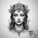 Tattoo sketch sacred portrayal – tattoo sketch (№1758460502_0, 21.09.2025 13:15) — tattoovalue.net