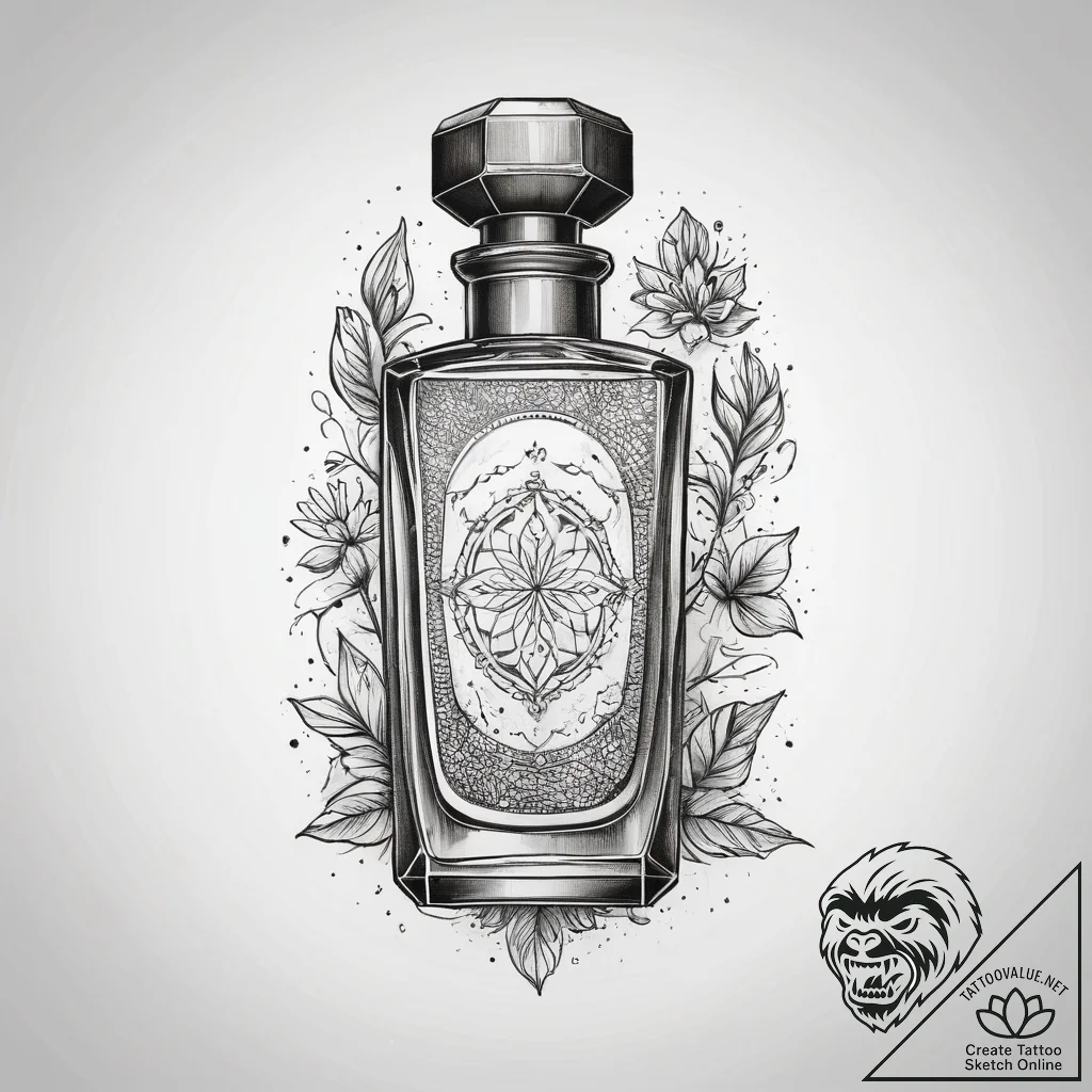 Tattoo sketch perfume tattoo, tattoo drawing... - tattoo sketch (№1758460891_0, 21.09.2025 13:21) — tattoovalue.net