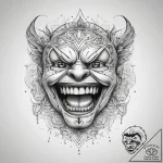 Tattoo sketch laughter, tattoo line art, on a… – tattoo sketch (№1758462083_0, 21.09.2025 13:41) — tattoovalue.net